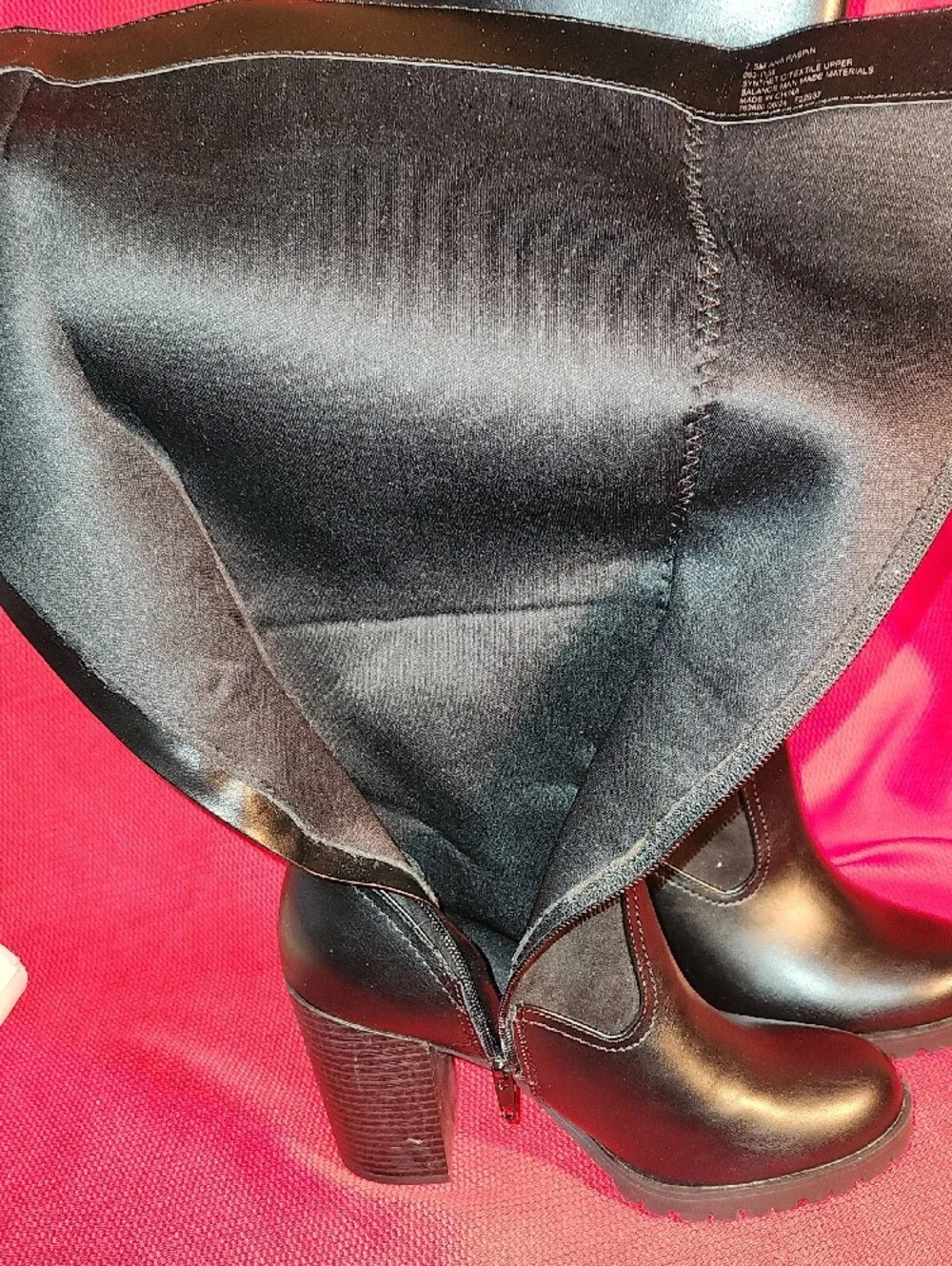 Classic Black Right At the-Knee Leather & Suede Boots